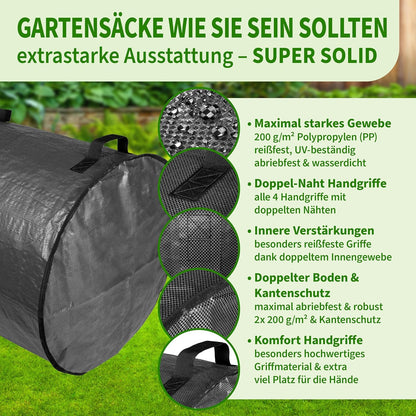 3er-Set Gartensack Super Solid, 272 Liter grau 3x 1 stück (3er Pack)