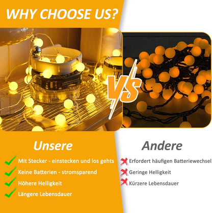 LED Lichterkette mit Fernbedienung, 300 LEDs, dimmbar, Warmweiß-b 39M