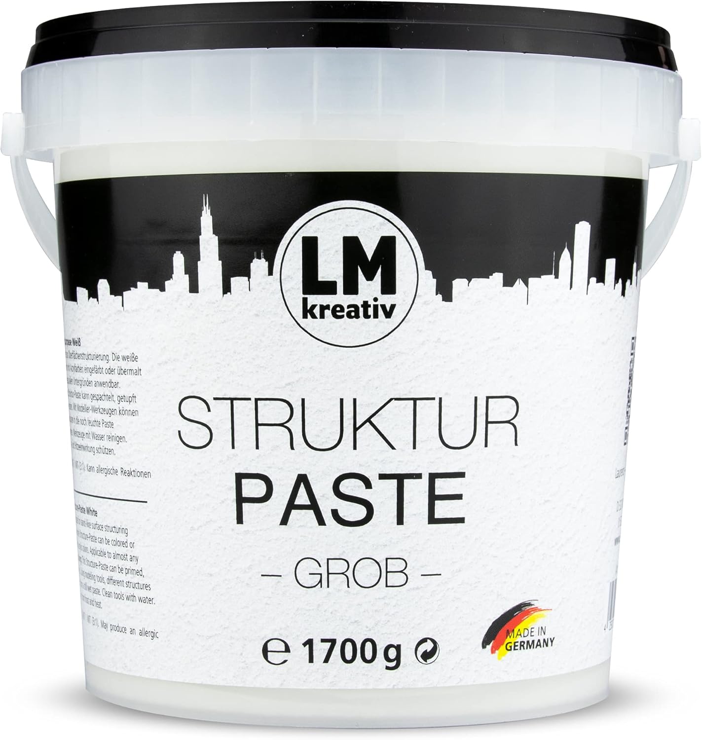 Strukturpaste für Acrylmalerei (1,7 kg), Weiss grob 1,7 kg Eimer