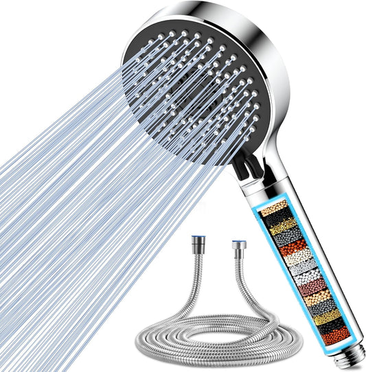 Duschkopf mit Filter, 20-Lagen-Filtration, Schwarz Duschkopf