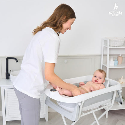 Babybadewannen-Set, Badewanne + Ständer GRAU