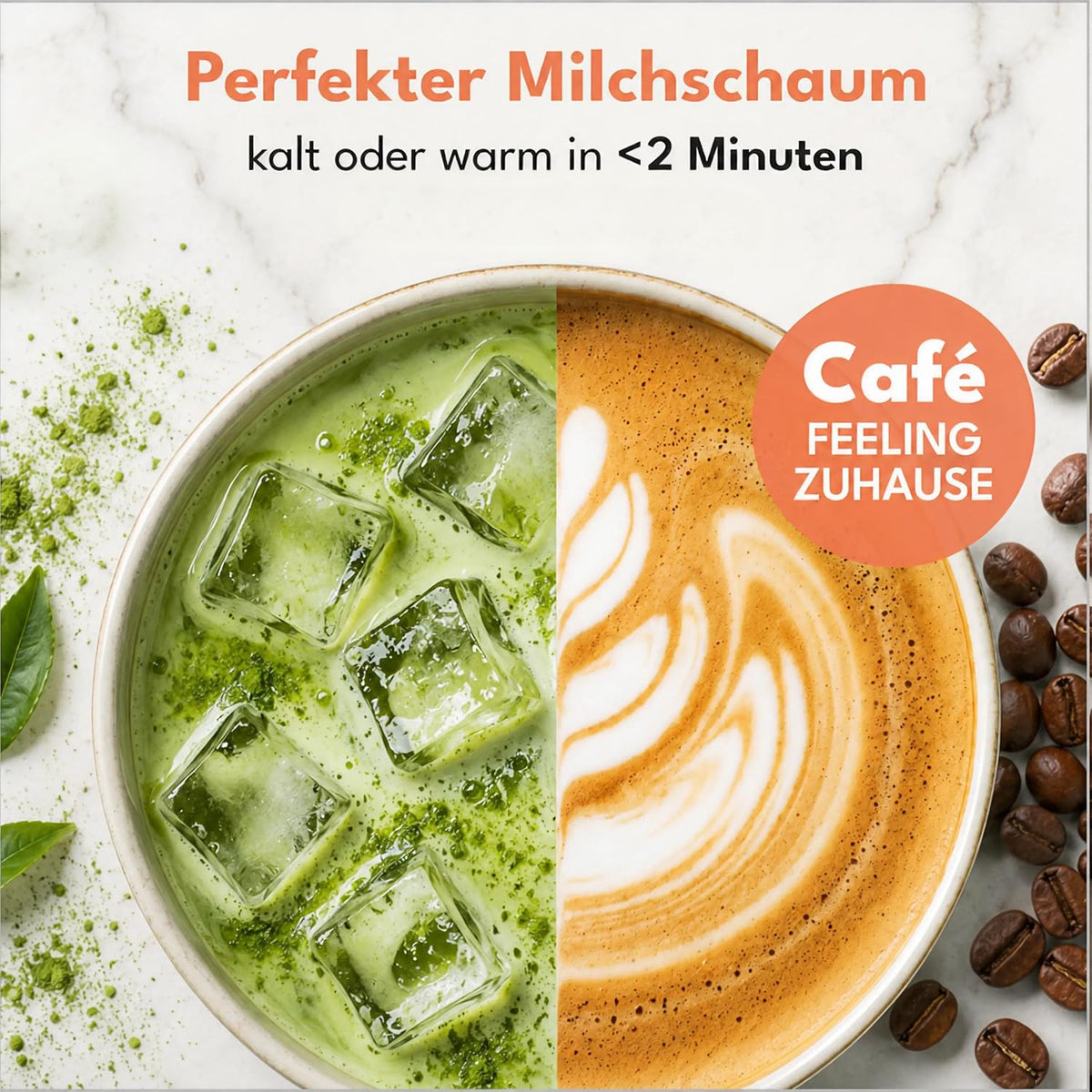 Elektrischer Milchaufschäumer 4-in-1, 300ml, 500W