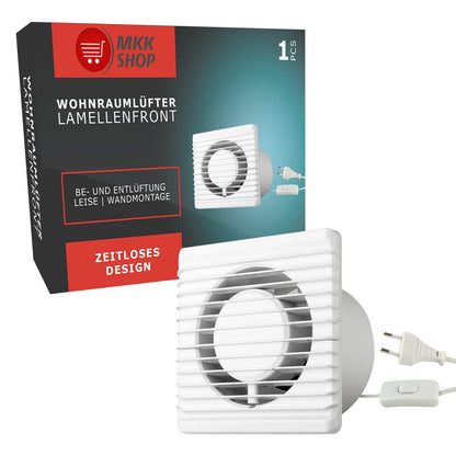 Badlüfter Lüfter Ventilator mit Schalter (Ø 110 mm), Ø 110 mm Kabel + Schalter