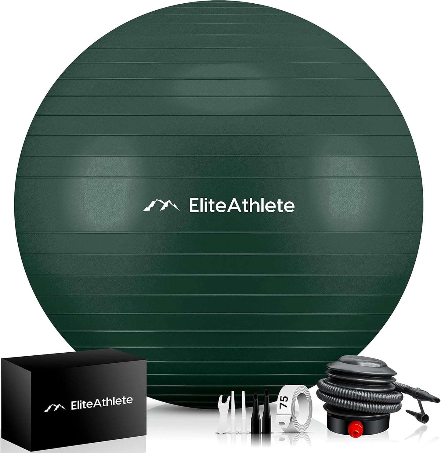 Ergonomischer Gymnastikball für Fitness und Schwangerschaft, Deep Forest 85cm