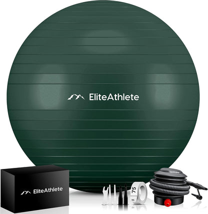 Ergonomischer Gymnastikball für Fitness und Schwangerschaft, Deep Forest 85cm