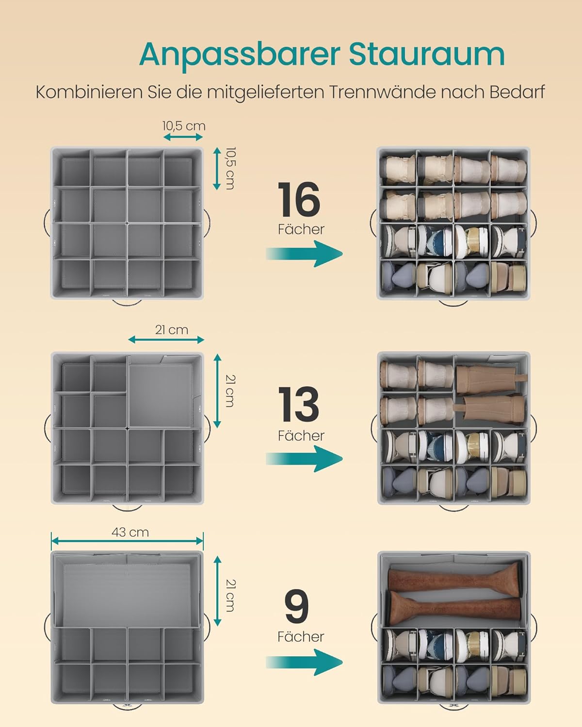 2er-Set Schuh-Organizer, stapelbar LSP622GD01, 2er Set Taubengrau