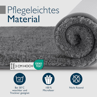 Rutschfeste Badematte, Fussbodenheizung geeignet, 70 x 120 cm, 70 x 120 cm Anthrazit
