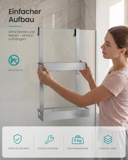 Duschablage ohne Bohren, Silber