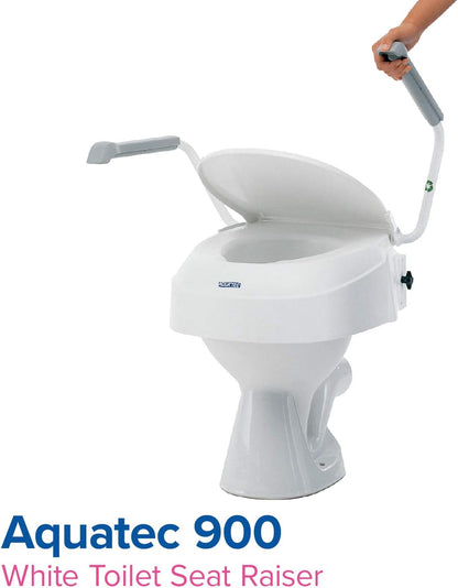Aquatec 900 Toilettensitzerhöhung mit Armlehnen, Weiss