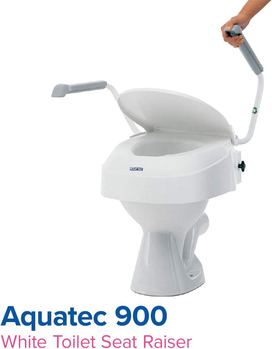 Aquatec 900 Toilettensitzerhöhung mit Armlehnen, Weiss