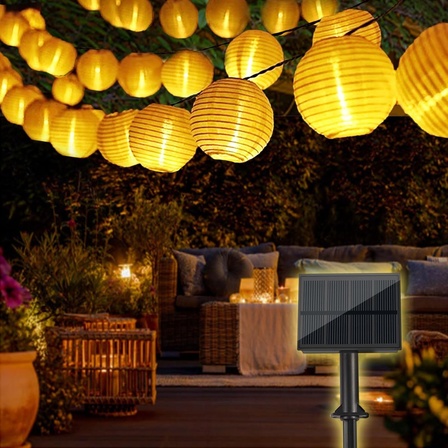 Solar-Lichterkette Lampions, 50 LED