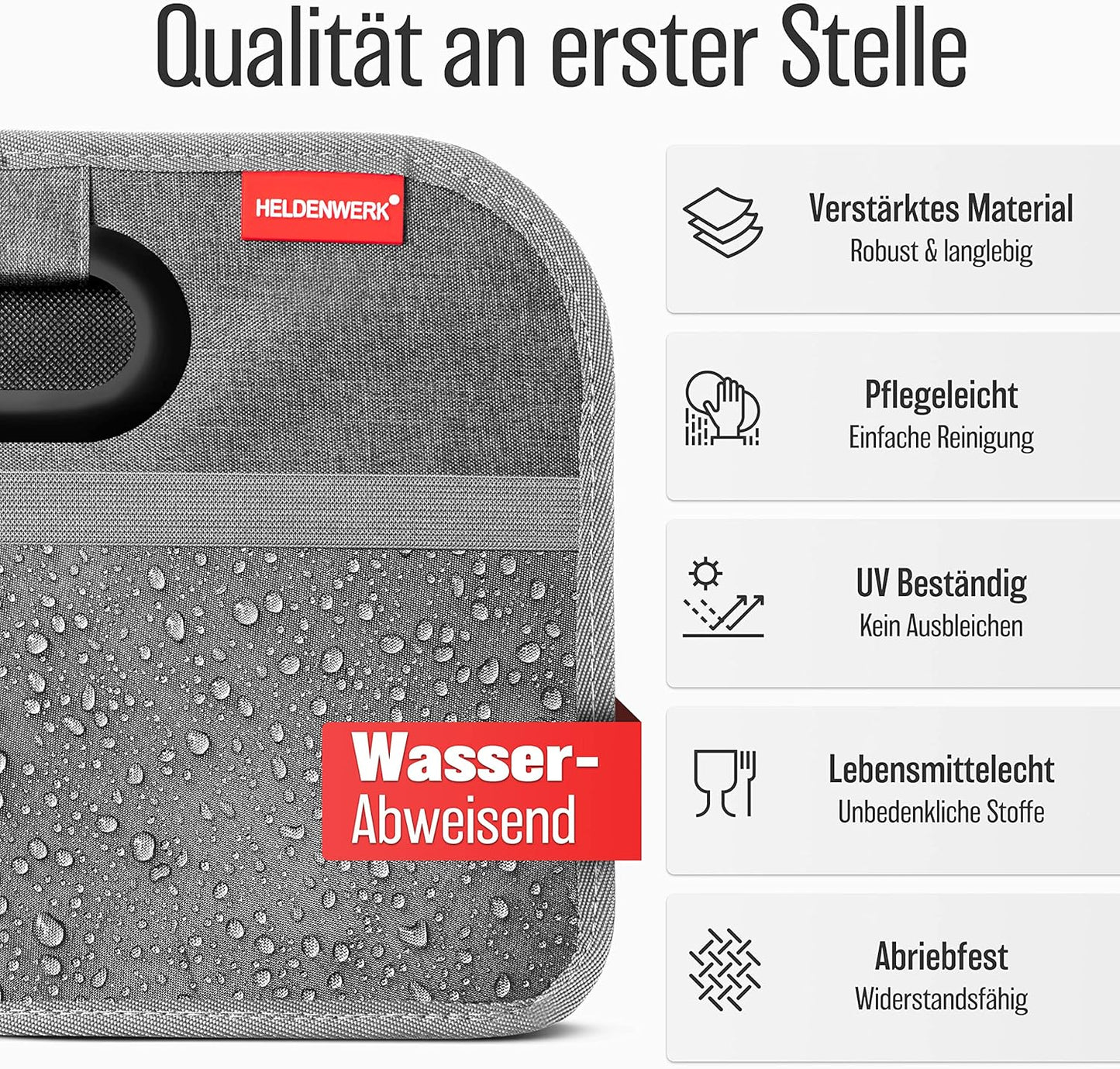 Faltbare Kofferraumtasche mit Anti-Rutsch-Klett, Grau