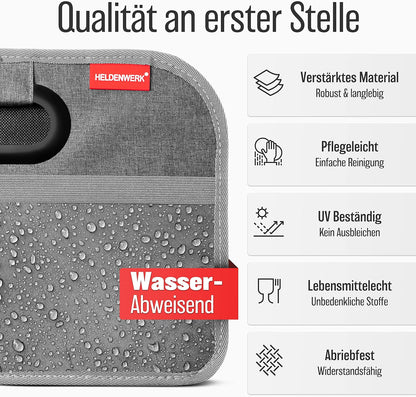 Faltbare Kofferraumtasche mit Anti-Rutsch-Klett, Grau