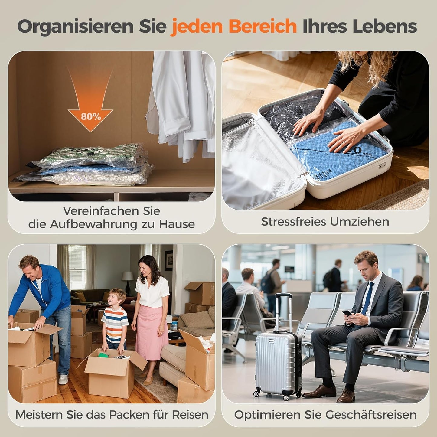 12-teiliges Vakuumbeutel-Set mit USB-C Pumpe, 12 Stück