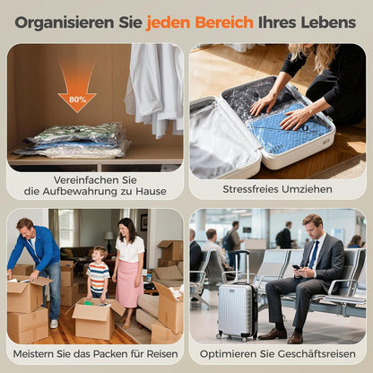 12-teiliges Vakuumbeutel-Set mit USB-C Pumpe, 12 Stück