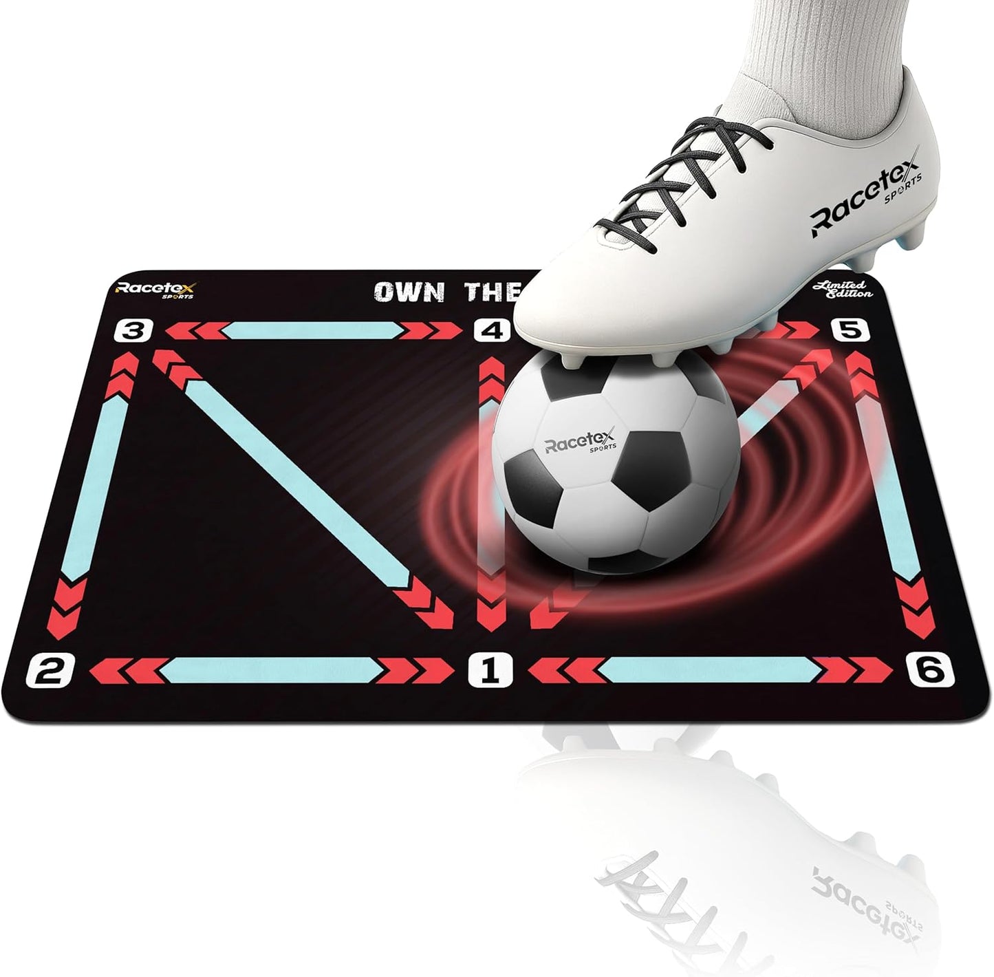 Fussball-Trainingsmatte für Kinder (rutschfest), Rot 90x60 (cm)
