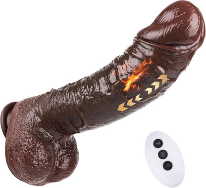Realistischer Vibrator mit 9 Modi und Stossfunktion, Braun