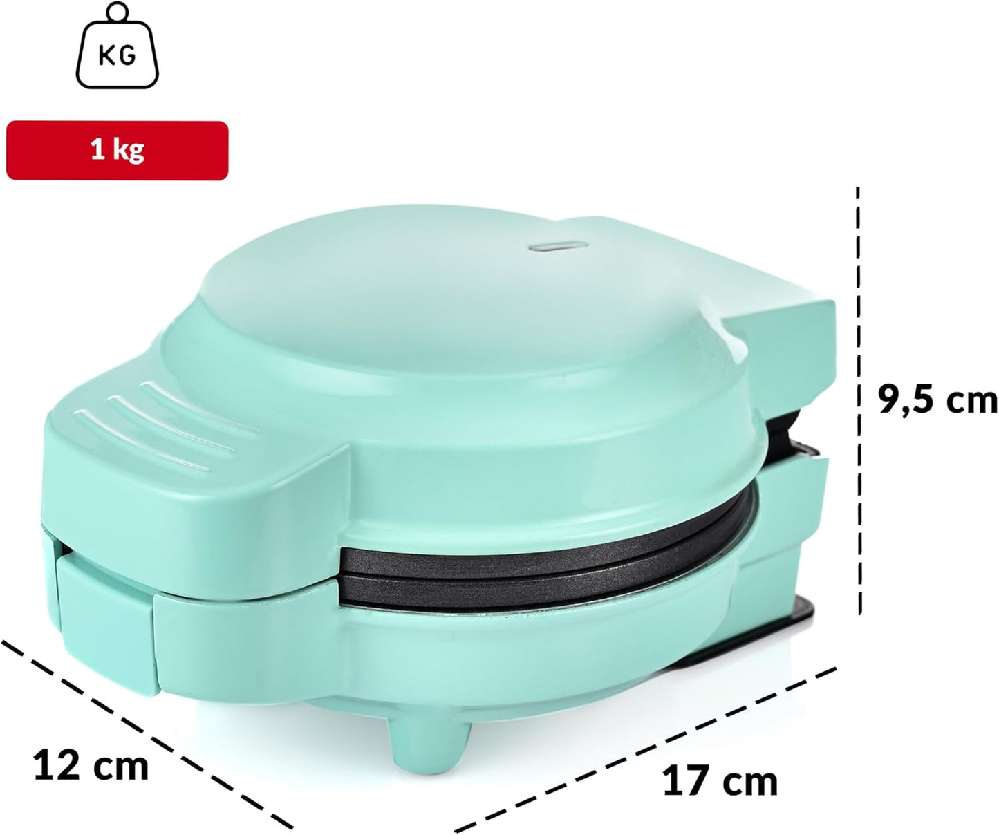 Mini-Waffeleisen mit Wechselplatten, Mintgrün