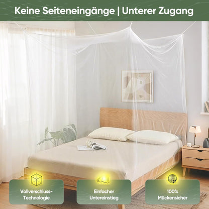 XXL Moskitonetz für Doppelbetten, 220x200x200cm (Keine seitlichen Öffnungen)