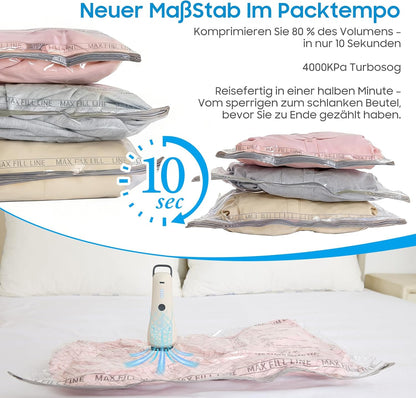 15er-Set Vakuumbeutel mit kabelloser Pumpe, 15