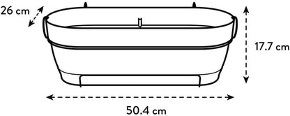 Vibia Campana Balkonkasten mit Wasserreservoir, Honig Gelb 50 cm
