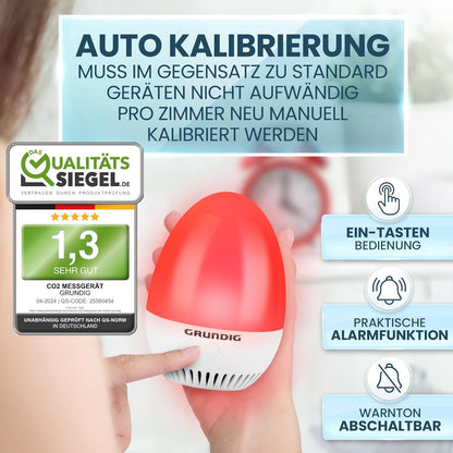 CO2 Messgerät mit Kalibrierungsautomatik & Akku, Modern