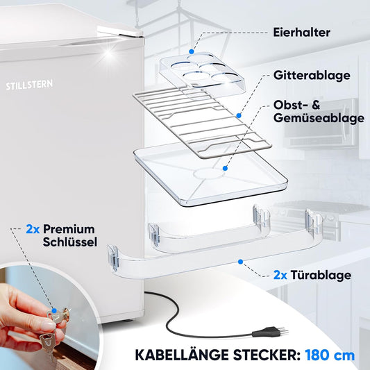 Mini Kühlschrank mit Abtauautomatik und Schloss, Weiss