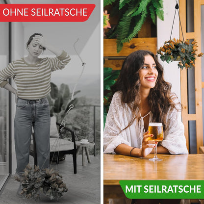 Seilratschen-Set mit Haken, 4 Stück