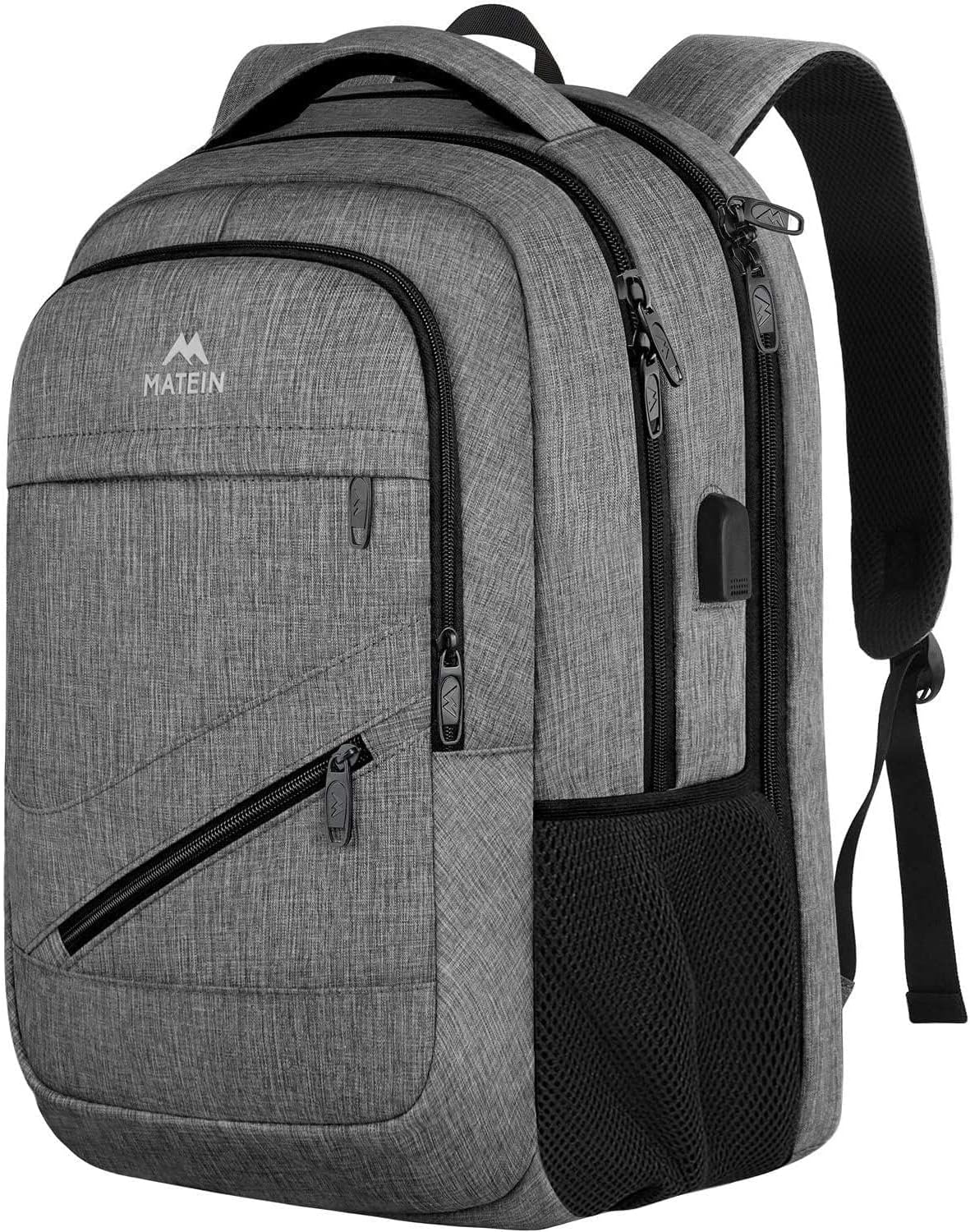 Laptop-Rucksack mit USB & Anti-Diebstahl-Funktion, 17.3 zoll Grau
