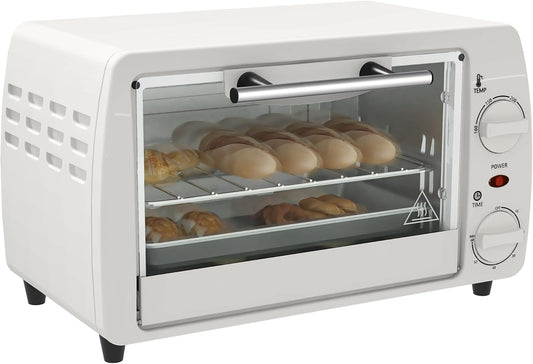 Kleinbackofen mit Timer und Zubehör, Cremeweiß