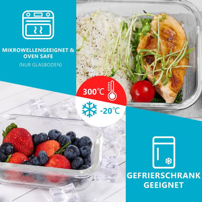 Glas-Frischhaltedosen-Set (5 Stück, 370 ml), 370 ml 5