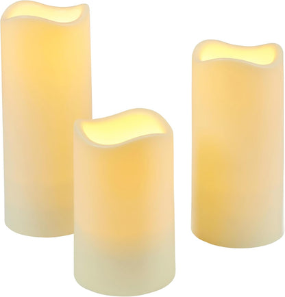 Wasserdichte TruGlow-Solarkerzen, 3 Stück, 3er Set Warmweiss