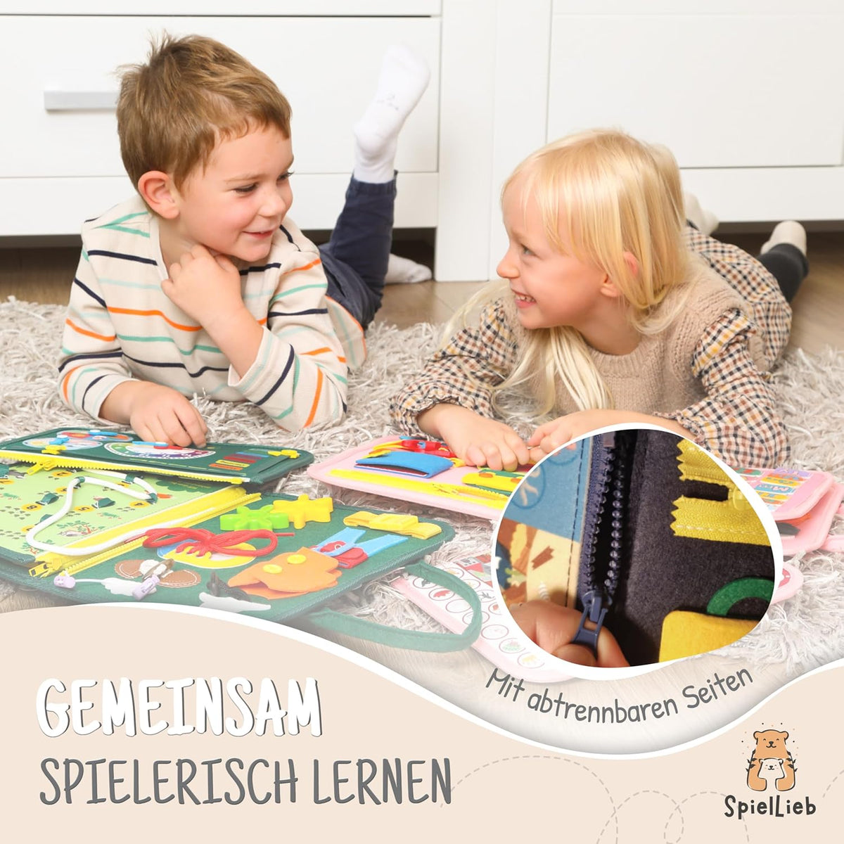 Montessori Busy Board ab 3 Jahren - Activity Spielzeug, grün