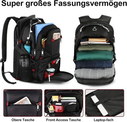Schulrucksack Anti-Diebstahl (17,3 Zoll), 17.3 Zoll ; Schwarz