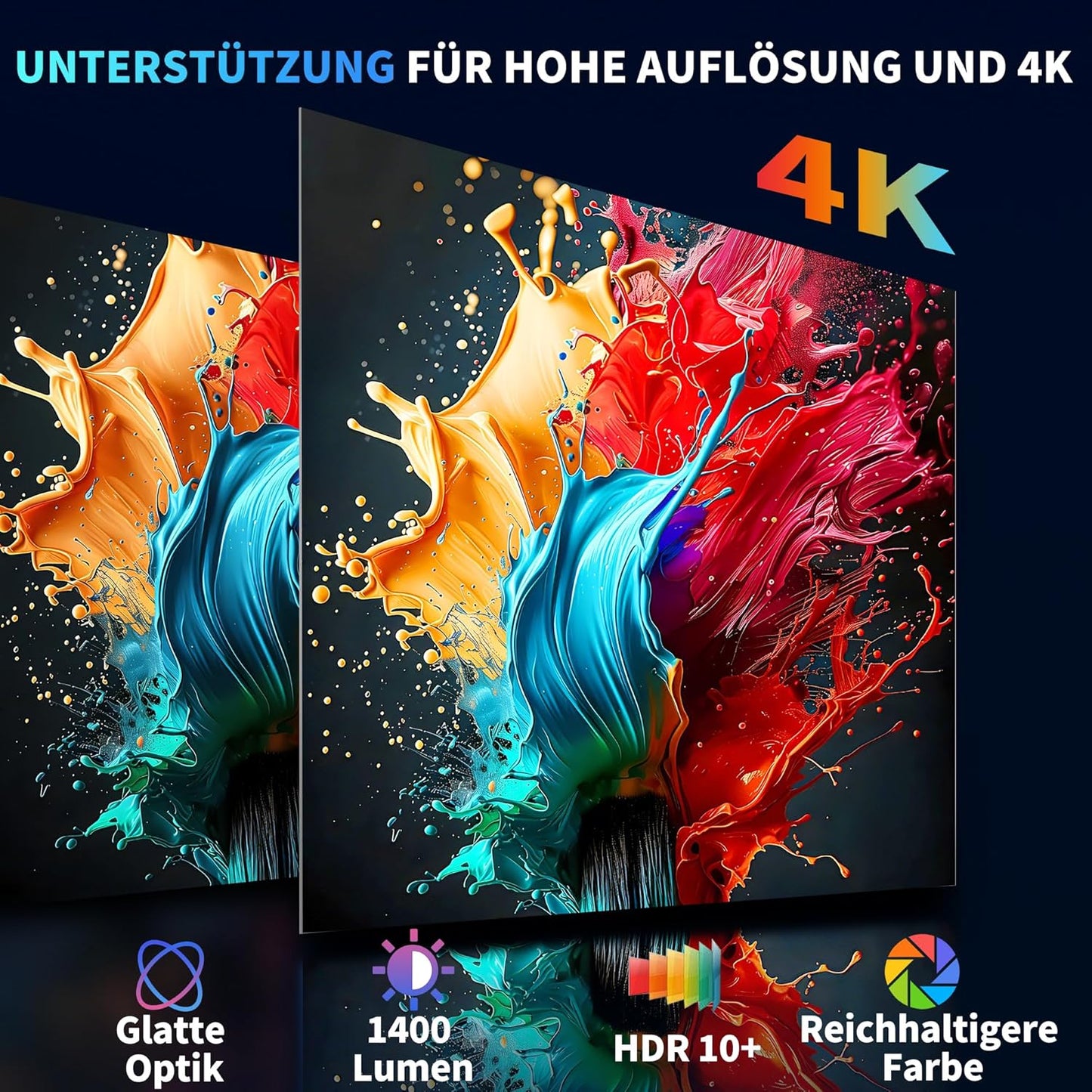 Tragbarer Mini-Beamer C2 mit 4K-Unterstützung und 5G WiFi, White