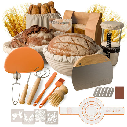 Brotbackset mit Gärkorb und Sauerteig Starterset