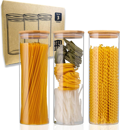 3-teiliges Spaghetti Vorratsglas-Set (1950 ml), 3er Set 1950ml für Spaghetti