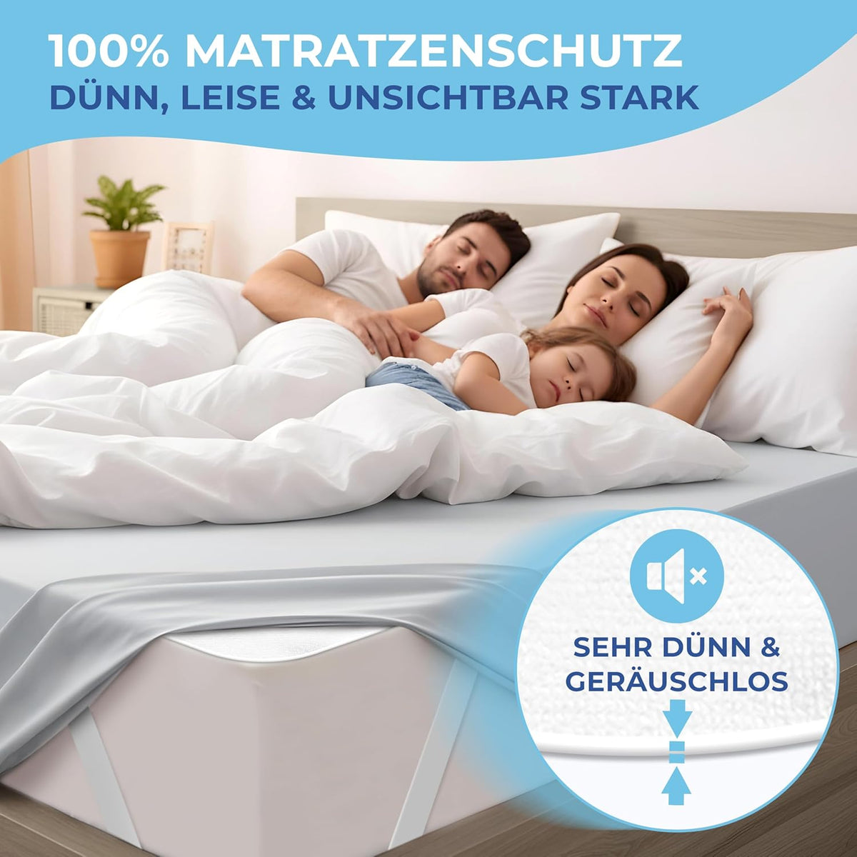 Matratzenschoner wasserdicht 120x200 cm, 120x200 cm 4x Eckgummifixierung