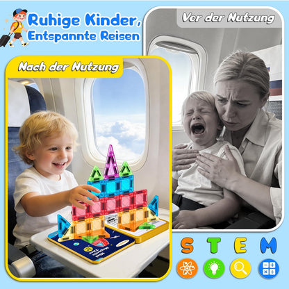 Magnetische Bausteine Reiseset, 48 Teile, ‎multi-color 48PCS
