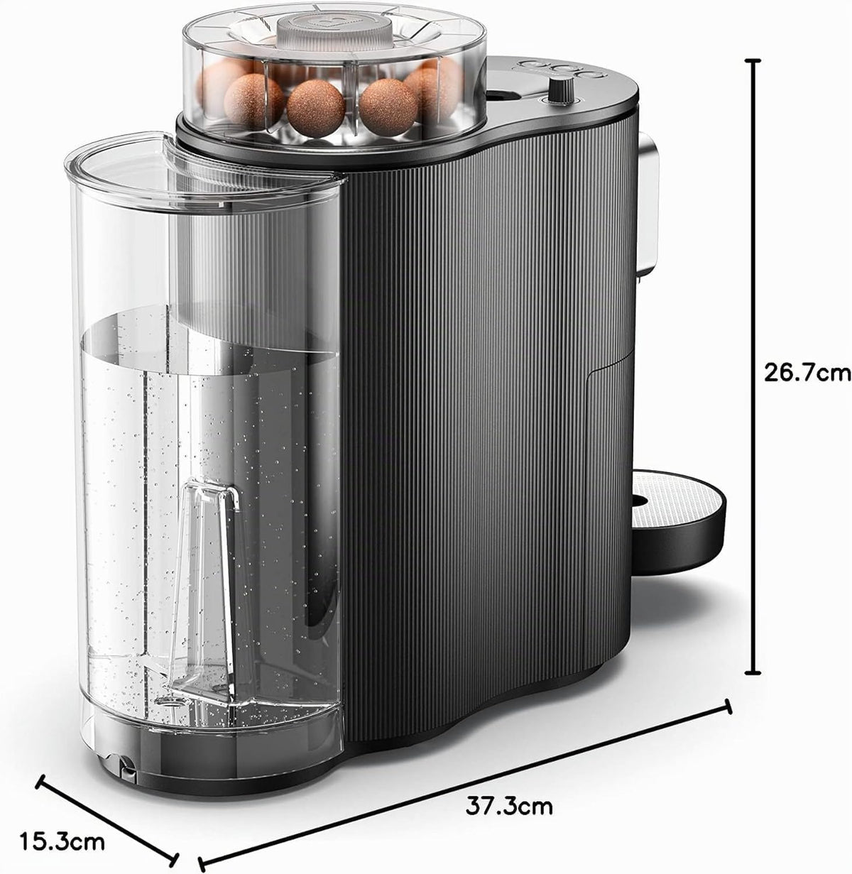 CoffeeB Globe Kaffeemaschine mit kompostierbaren Kaffeebällen, Schwarz +90 Bälle LUNGO