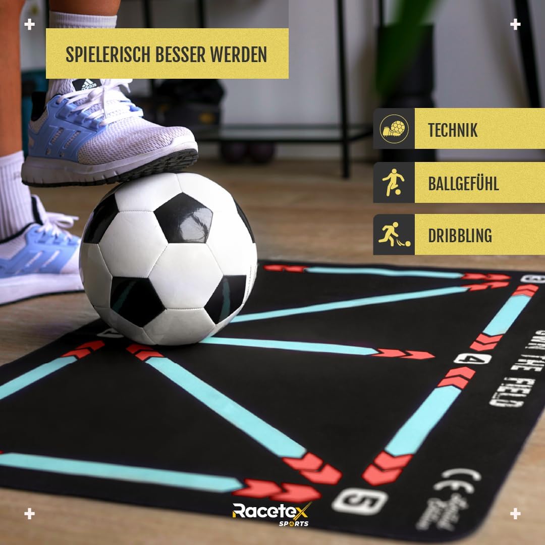 Fussball-Trainingsmatte für Kinder (rutschfest), Rot 90x60 (cm)
