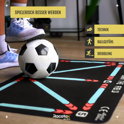 Fussball-Trainingsmatte für Kinder (rutschfest), Rot 90x60 (cm)