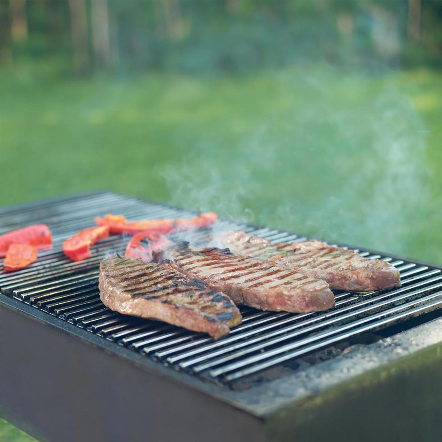 Grillrost 54x34 cm mit abnehmbaren Griffen, 54 x 34 cm mit Griffen