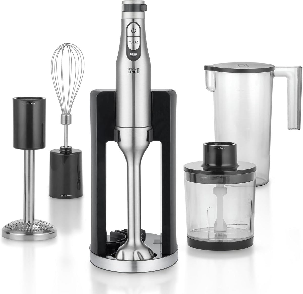 6-teiliges Stabmixer-Set mit Zubehör, Stabmixer Set 6 Teilig - 1200W