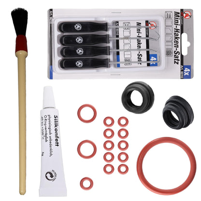 Dichtung Wartungssatz O-Ring Set für für Philips Saeco Gaggia Spidem, Set-10 + 6g Tube + Pinsel + Hakensatz