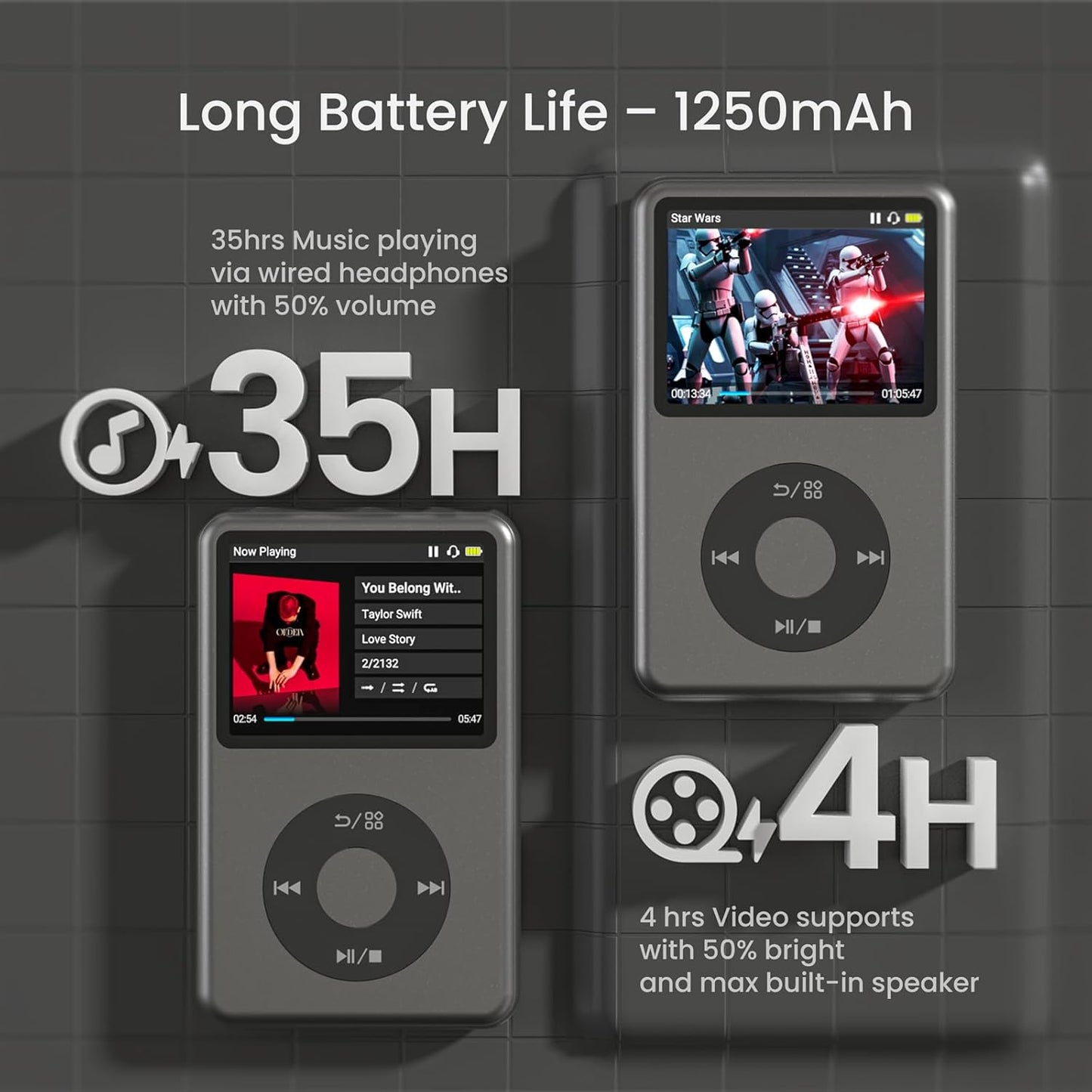 MP3-Player Y1 mit Bluetooth & FM-Radio, schwarz