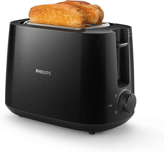 Toaster HD2581/90 mit 2 Schlitzen und Brötchenaufsatz, Toaster ; Schwarz