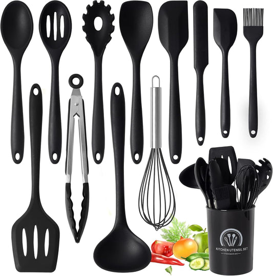 13-teiliges Küchenutensilien-Set, Larger And Thicker-schwarz