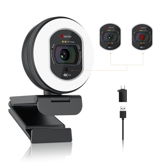 4K UHD Webcam 866MAX mit Licht und AI-Mikrofonen, 866MAX