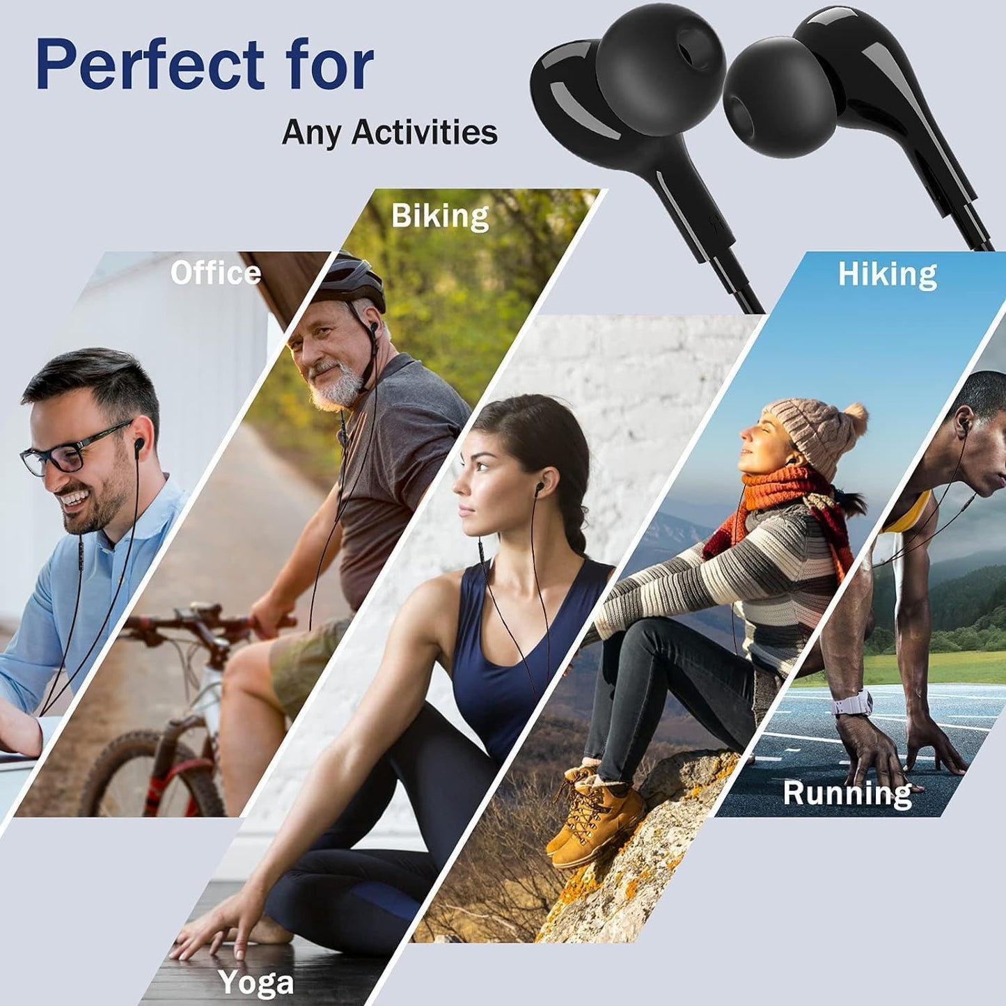 In-Ear Kopfhörer mit Mikrofon, Schwarz USB Typ C